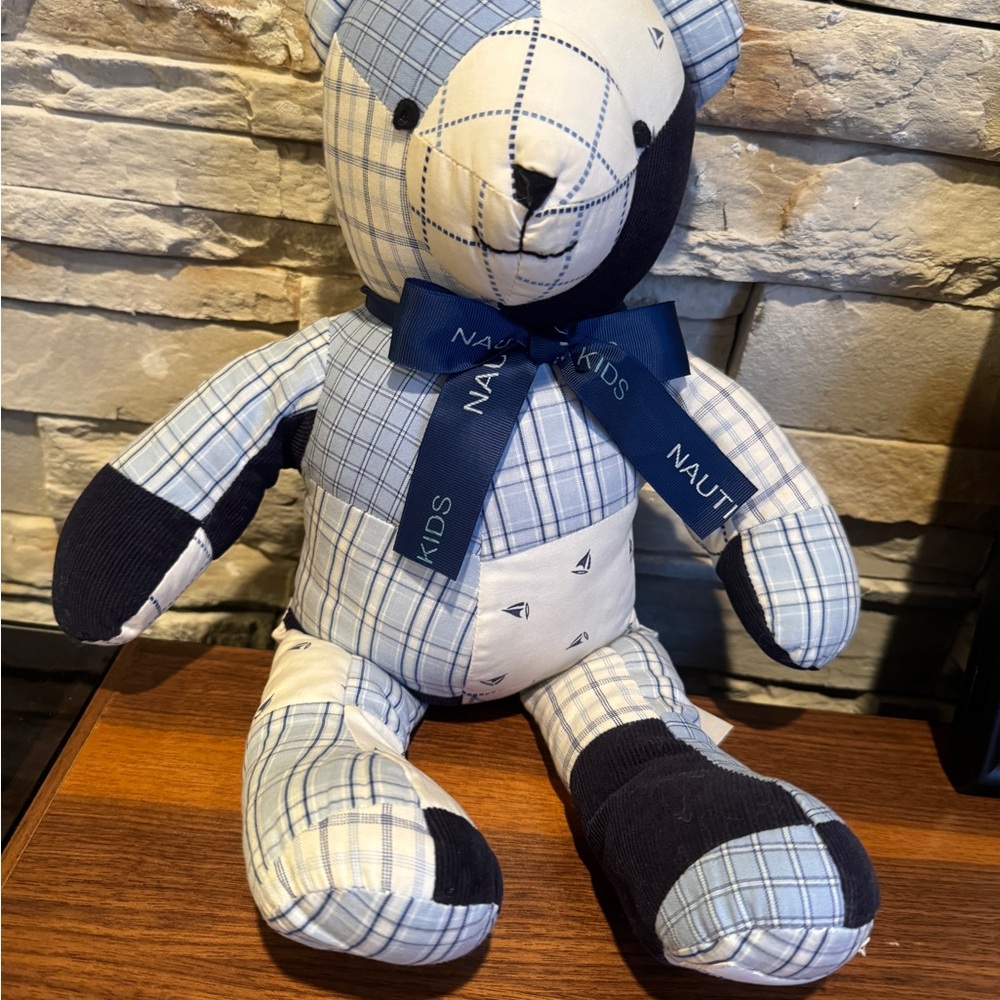 Nautica Blue Plaid Teddy Bear